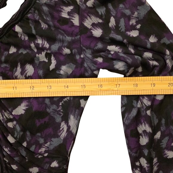 Vintage Classiques Entier Y2K 90s Ruched V-Neck Silk Blend Top Purple Black L - Picture 8 of 8